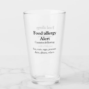Warnhinweise zur Lebensmittelallergie fügen Sie de Glas