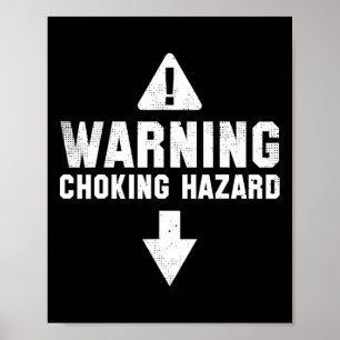 Warning Choking Hazard Kostüm Funny Easy Hallowee Poster
