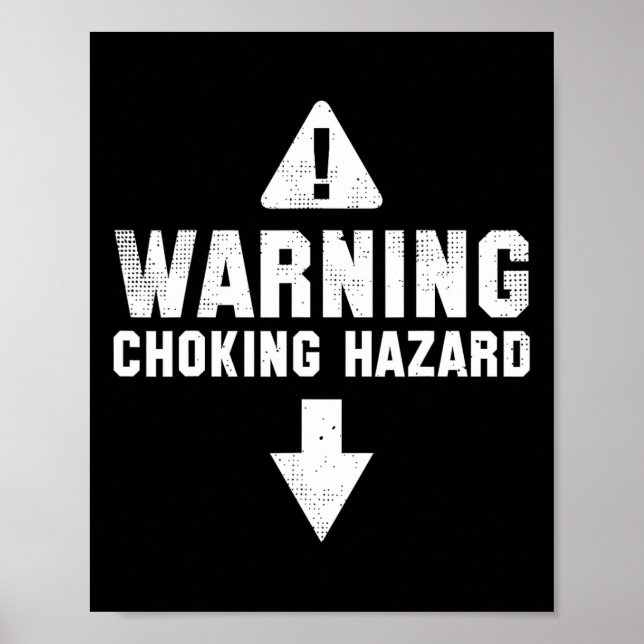 Warning Choking Hazard Kostüm Funny Easy Hallowee Poster (Vorne)
