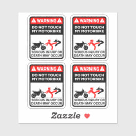 Warning Do Not Touch My Motorbike Vinyl Stickers Aufkleber