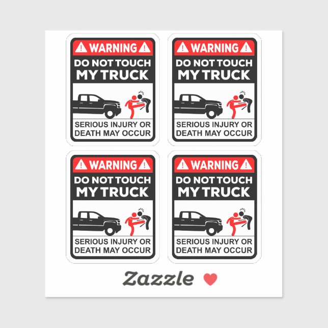 Warning Do Not Touch My Truck Vinyl Stickers Aufkleber (Blatt)