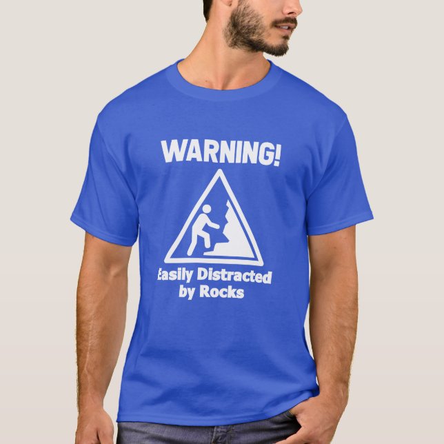 Warning Easily Distracted By Rocks Geologist boy T-Shirt (Vorderseite)