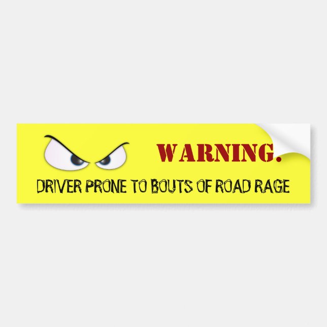 WARNING! FAHRER ANFÄLLIG FÜR KÄMPFE VON R… AUTOAUFKLEBER (Vorne)