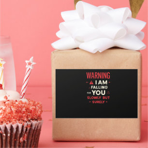 Warning I Am Falling For You Wird Cool Statement Rechteckiger Aufkleber