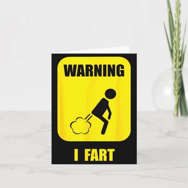Warning I Fart Funny Fart Zone Gy Farting Gag Gift Karte (Vorderseite)