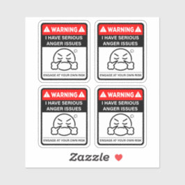 Warning I Have Serious Anger Issues Vinyl Stickers Aufkleber