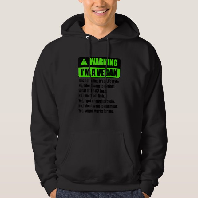 Warning I'm A Vegan It's A Lifestyle Funny Vegan V Hoodie (Vorderseite)