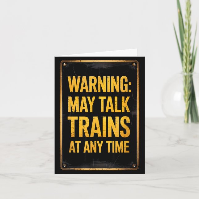 Warning_ May Talk Trains _ Funny Model Train Sayin Karte (Vorderseite)