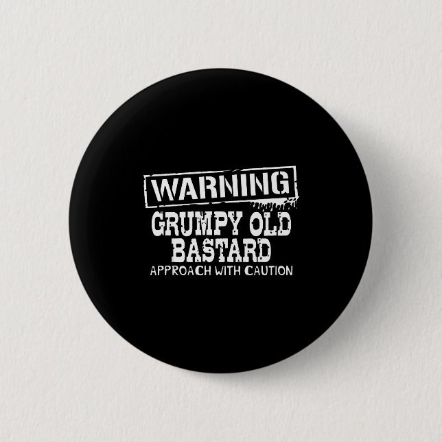 Warning Mpy Old Approach With Caution Funny  Button (Vorderseite)