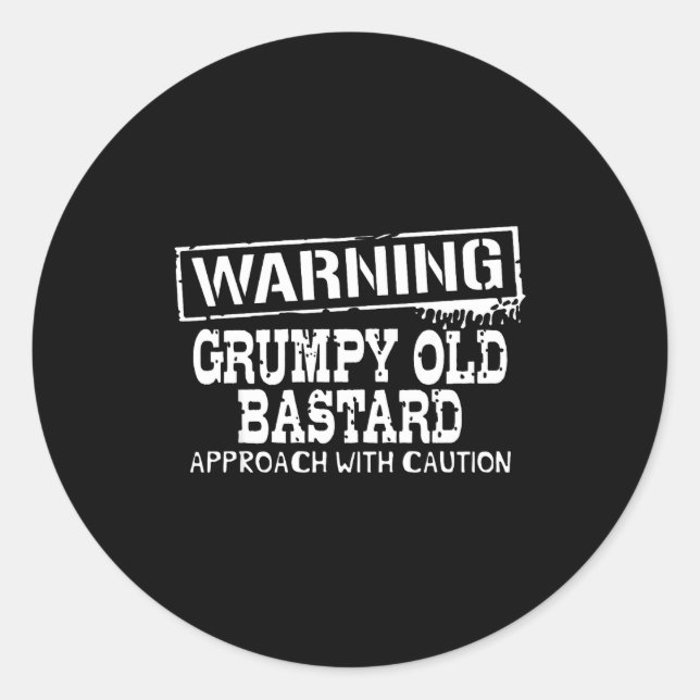Warning Mpy Old Approach With Caution Funny  Runder Aufkleber (Vorderseite)