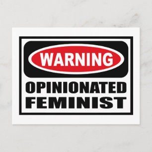 WARNING OPINIONATED FEMINIST Postcard Postkarte