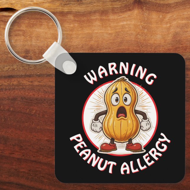 Warning Peanut Allergy Alert   Schlüsselanhänger (Vorderseite)