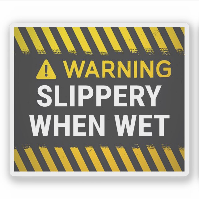 Warning Slippery When Wet  Aufkleber (Vorderseite)