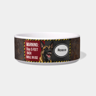 Warning Stay 5 Feet Back Belgian Malinois Pet Bowl Napf