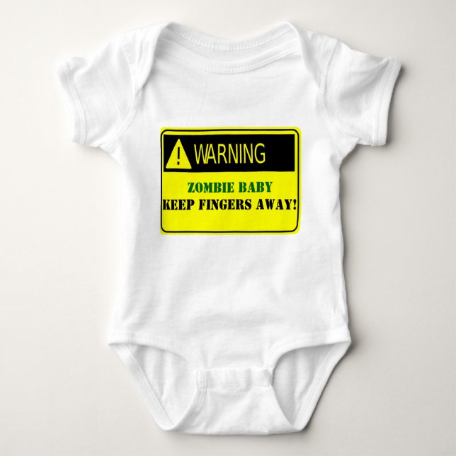 WARNING-ZOMBIE BABY BEHALTEN FINGER WEG BABY STRAMPLER (Vorderseite)
