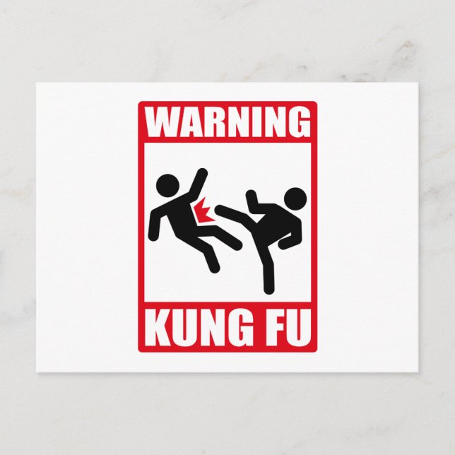 Warnkung fu postkarte (Vorderseite)