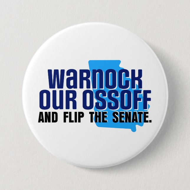 Warnock Our Ossoff Button (Vorderseite)