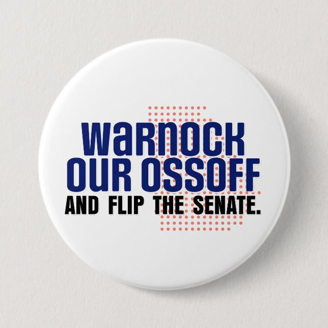 Warnock Our Ossoff Button (Vorderseite)