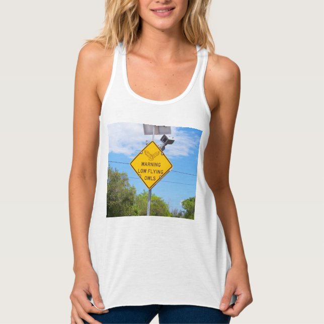Warnscheine (Low Flying Owls) Schild auf Tankdecke Tank Top (Vorderseite)