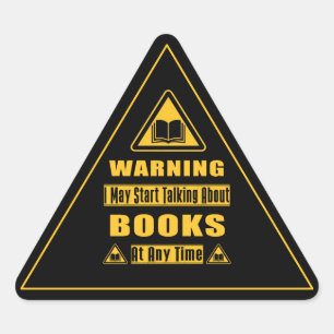 Warnschild für Bücherliebhaber Schwarz Dreieckiger Aufkleber