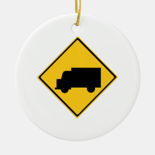 Warnschild für den Straßenverkehr Keramik Ornament