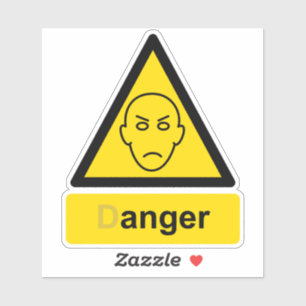 Warnschild für Wutgefährdung Aufkleber