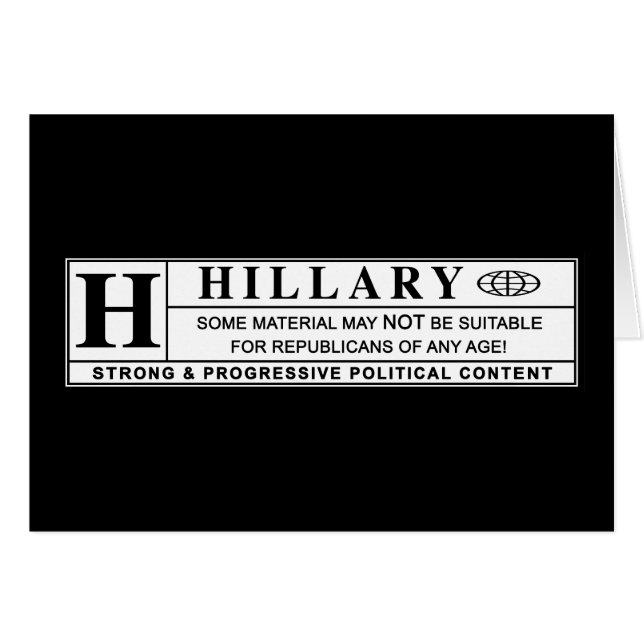Warnschild Hillary Clinton (Vorderseite (Horizontal))