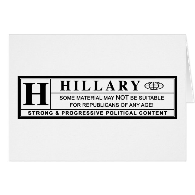 Warnschild Hillary Clinton (Vorderseite (Horizontal))