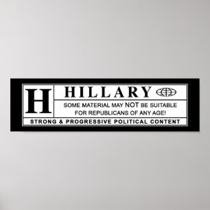 Warnschild Hillary Clinton Poster