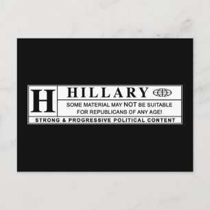 Warnschild Hillary Clinton Postkarte