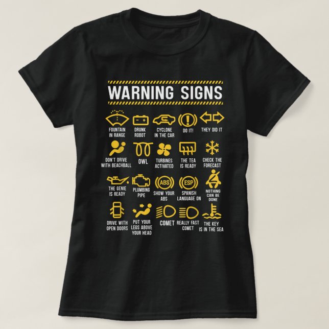 Warnschilder 101 Gewitter-Automechanik T-Shirt (Design vorne)