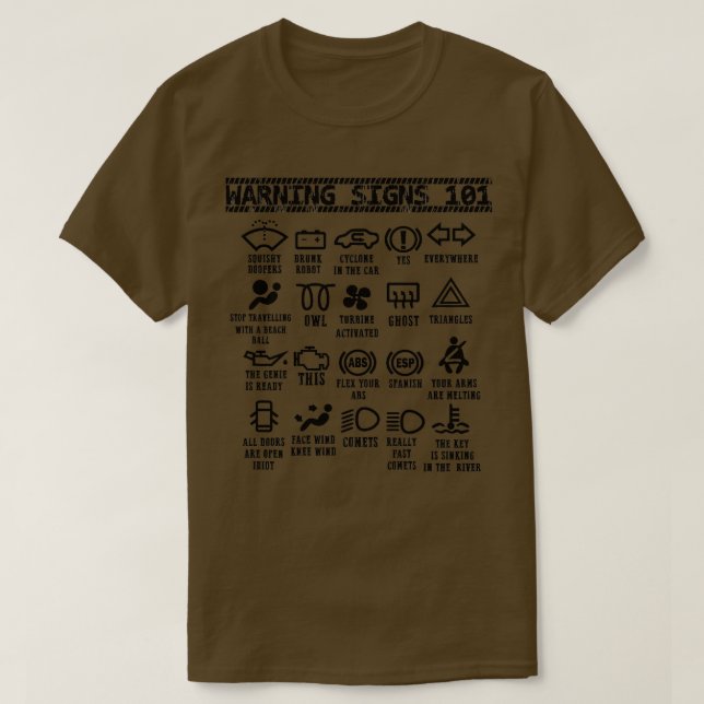 Warnschilder 101 lustige Auto Mechanik für Männer T-Shirt (Design vorne)