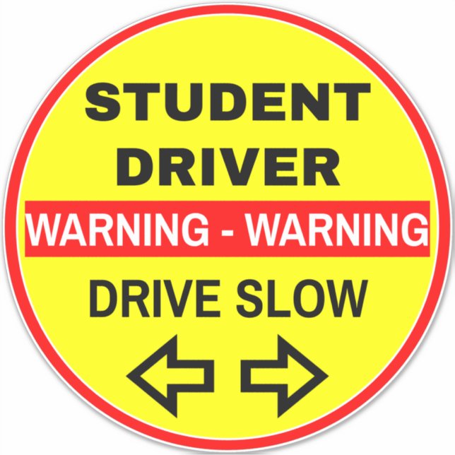 Warnschüler (Drive Slow) Gelbe Schule Aufkleber (Vorderseite)