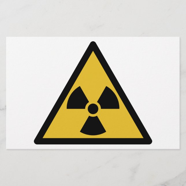 Warnsymbol (Radioaktive Gefahr) Briefpapier (Vorderseite)