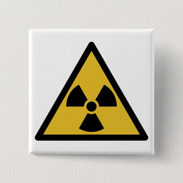 Warnsymbol (Radioaktive Gefahr) Button (Vorderseite)