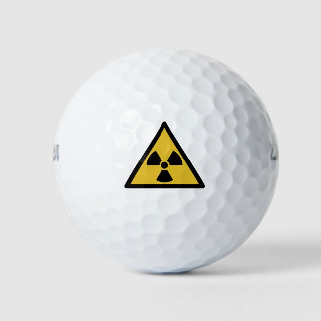 Warnsymbol (Radioaktive Gefahr) Golfball (Vorderseite)