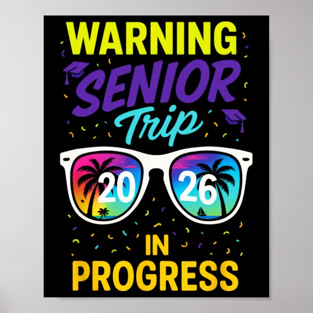 Warnung Abschlussfahrt 2026 - Abitur Urlaub Spaß Poster (Vorne)