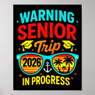 Warnung Abschlussfahrt 2026 Strand Illustration Poster