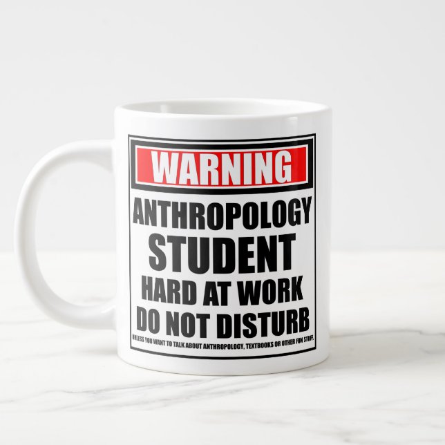 Warnung an Anthropologen Jumbo-Tasse (Links)