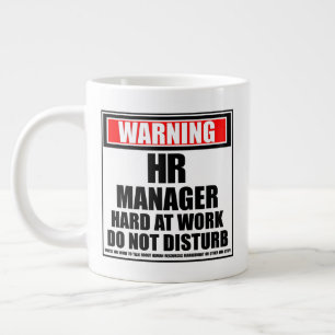 Warnung an den Personalmanager bei der Arbeit stör Jumbo-Tasse