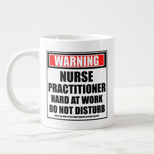 Warnung an Krankenpfleger Jumbo-Tasse (Links)