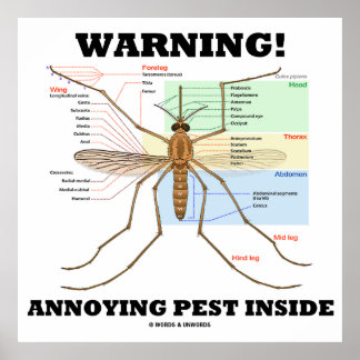 Warnung! Annoying Pest Inside (Moskito-Anatomie) Poster