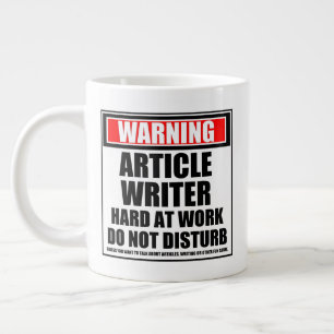 Warnung Artikel Schriftsteller hart am Arbeitsplat Jumbo-Tasse
