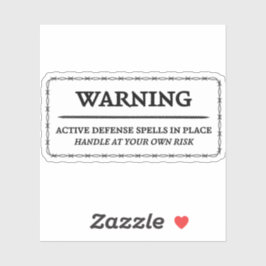 Warnung: Aufkleber für aktive Verteidigungs-Zauber