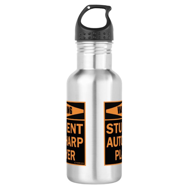 Warnung! AutoHarp Player für Studenten! Edelstahlflasche (Vorderseite)