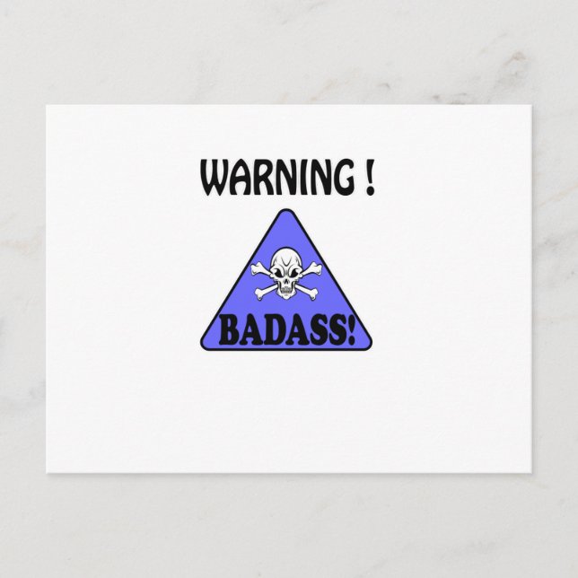 Warnung!Badass Postkarte (Vorderseite)
