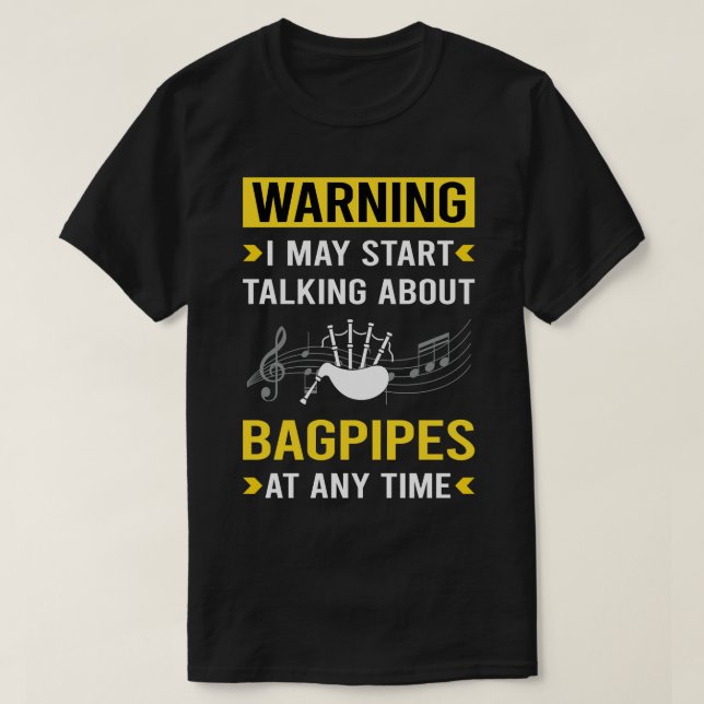 Warnung Bagpipe Bagpiper T-Shirt (Design vorne)