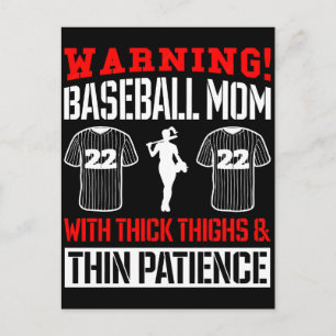 Warnung Baseball-Mama mit dicken Oberschenkeln und Feiertagspostkarte
