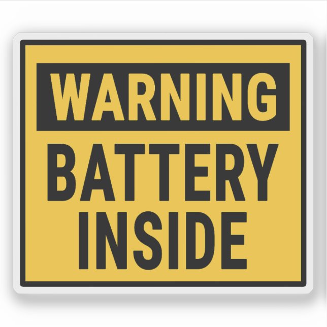 Warnung Batterie Innen  Aufkleber (Vorderseite)