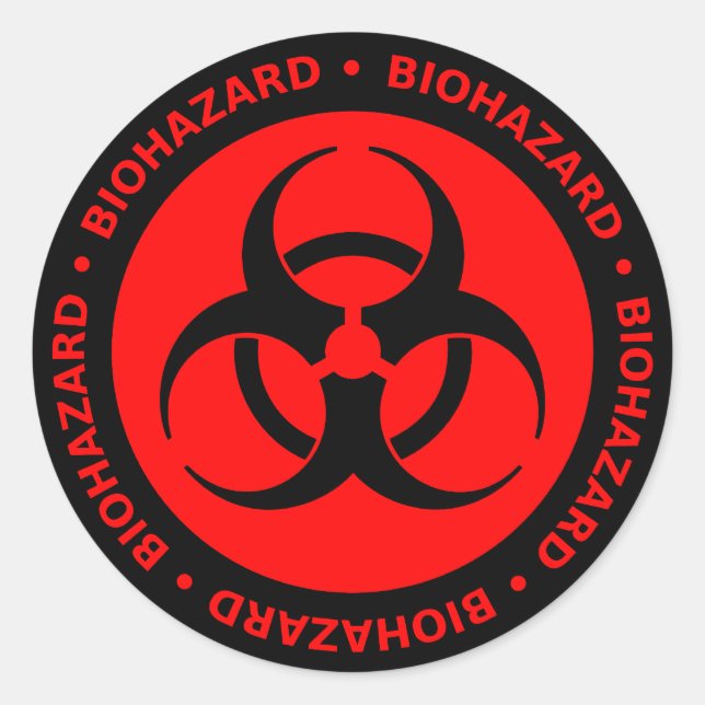 Warnung bei Roter Biogefährdung Runder Aufkleber (Vorderseite)